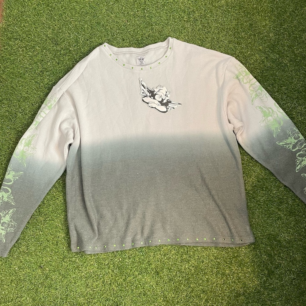 NWT Green Boys Lie Studded thermal long sleeve deadstock size: One Size Only